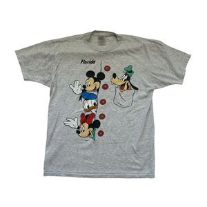 Vintage 90s Disney Mickey Mouse and Goofy‎ Florida Large T Shirt Cartoon